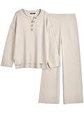 LILLUSORY Lounge Sets Womens Two 2 Piece Matching 2025 Fall Fashion Outfits Clothes Clothing Trendy Knit Sweater Loungewear Travel Sweatsuit Sweat Suit Sets