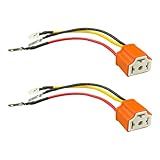 BDZMC 2PCS H4 HB2 9003 Pigtail Headlight Socket, 16AWG Female Ceramic Headlight Connector Plug Adapter with Wiring Harness, Headlight Fog Light Retrofit Car Accessories for Car Truck Boat Marine