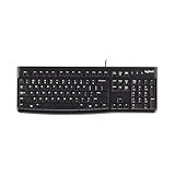 Logitech K120 Wired Keyboard for Windows, USB Plug-and-Play, Full-Size, Spill-Resistant, Curved Space Bar, Compatible with PC, Laptop - Black