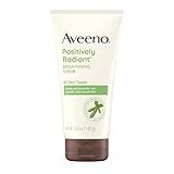 Aveeno Positively Radiant Skin Brightening Exfoliating Daily Face Wash Scrub, Gentle with Moisture-Rich Soy Extract, Helps Improve Skin Tone & Texture, Oil- & Soap-Free, Hypoallergenic, 5 Oz​