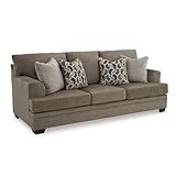 Signature Design by Ashley Stonemeade Contemporary Sofa Sleeper with Folding Gel Memory Foam Mattress, Reversible Cushions and 4 Accent Pillows, Queen, Dark Brown