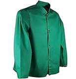 MAGID SparkGuard PVC-Free Flame-Resistant Cotton Jacket, 30” Long, Green, Size Large