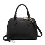 LOVEVOOK Purse for Women Small Crossbody Bags Classic Double Zip Top Handle Dome Satchel Bag,Black