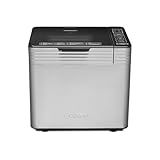 Cuisinart Bread Maker Machine, Stainless Steel Convection Bread Machine with 16 Menu Options, 3 Loaf Sizes Up to 2 Lb., 3 Crust Colors, Includes Measuring Cup, Spoon & Kneading Hook, CBK-210