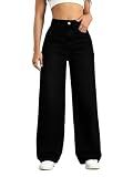 Mars power Straight Leg Jeans for Women High Waisted Denim Pants(Black, M)