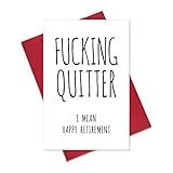 Ogeby Funny Retirement Card for Coworker Colleague Friend, Humor Retiring Card Gift for Him Her, Quitter I Mean Happy Retirement