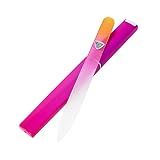 Bona Fide Beauty Glass Files for Nails, Professional Manicure Glass Fingernail Files with Case. 1-Piece Gold Magenta Nail File Made in the EU.