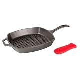 Lodge Square Cast Iron Grill Pan, PFAS-Free, 10.5 Inches