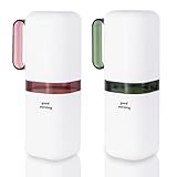 Travel Toothbrush Holder,Toothbrush Holder and Rinse Cup with Handle Toothbrush Travel Case,Multifunctional Toothbrush Cup,Large Capacit Travel Toothbrush Holder with Mouthwash Cup(Purple+Green)