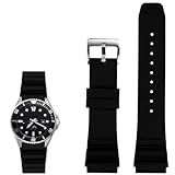 Soft Silicone Strap Compatible with Casio MDV106-1AV/MTP-VD01 Straps，22 mm Watch Band for Men's Casio MDV-106 Series Replacement (black silicone strap)