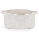 Happyiren Medium Woven Cotton Rope Basket, Empty DIY Gift Basket for Burr