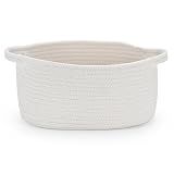 Happyiren Medium Woven Cotton Rope Basket, Empty DIY Gift Basket for Burr