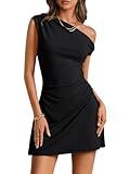 Trendy Queen Womens Off The Shoulder Dresses Cocktail Mini Dress Summer 2026 Going Out Bodycon Sexy Party Club Spring Fashion Outfits Black M