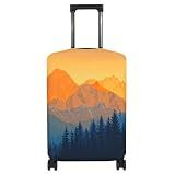 Explore Land Luggage Cover Fits 27-30 inch Case (Amber Mountains, L)