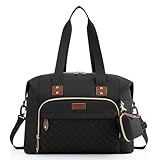 Tuwubi Diaper Bag Tote,Baby Diaper Bag with Pacifier Case Large Travel Diaper Tote Caddy for Mom and Dad Multifunction Large Baby Bag - M-Black