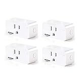 Sylvania WiFi Smart Plug, Voice Control, Compatible with Alexa and Google Home, Timer, On/Off, White - 4 Pack (75703)