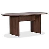 Lorell, LLR69988, Essentials Walnut Laminate Oval Conference Table, 1 Each