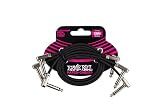 Ernie Ball Flat Ribbon Patch Cable 3-Pack, 12in, Black (P06222)