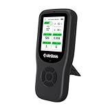 LifeBasis Air Quality Monitor Indoor, 11-in-1 Air Quality Detector with Stand, Real-Time Air Meter Test AQI, PM1.0, PM2.5, PM10, CO2, TVOC, HCHO, Particles, Temperature and Humidity, Dual Alert -Black