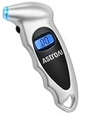AstroAI Tire Pressure Gauge Digital 0-150PSI (Accurate in 0.1 Increments), 4 Settings Stocking Stuffers for Car Truck Bicycle with Backlight LCD and Presta Valve Adaptor, Sliver
