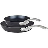 Viking Non Stick Frying Pans, Blue Carbon Steel Kitchen Cookware, 10 and 12 Inch, Black