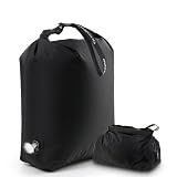 BBCREAT Travel Compression Laundry Bag, Pump-Free Vacuum Space Saver Bag for Dirty Clothes, Reusable Waterproof Wet Dry Bag, Travel Laundry Bag for Luggage, Packing, Suitcase (1 Pcs)（Black, L)