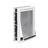 PetSafe Plastic Pet Door - Easy Install for Wood, PVC Metal & Paneled Doors - Rust-Free Plastic Frame - Flap Dimensions 8 1/4" W x 12 1/4" H - for Medium Dogs Weighing Up to 40 lb