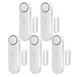 Window and Door Alarm When Opened (5 Pack) for Kids Safety/Home Security, Sliding Front Door Opening Sensor Alarms for Dementia, 120dB Burglar Alert, Ideal for Business, Garage, Apartment,House, White