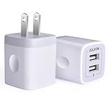 USB Wall Charger, Charger Adapter, AILKIN 2-Pack 2.1A Dual Port Quick Plug Cube for iPhone 15 14 13 12 11 Pro Max 10 SE X XS Plus Samsung Galaxy S23 S22 S21 Power Block Fast Charging Box Brick