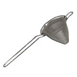Spill-Stop Fine Mesh Cocktail Strainer, Stainless Steel Conical Mesh Strainer for Double Straining Mixed Drinks, Bar Accessory for Bartender Kit & Home Bar, 9 x 3.125”