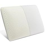 DOHPAOOK 100% Natural Talalay Latex Pillow with Removable Cotton Cover, Medium Soft Queen Size Bed Pillows Provide Head Support, Helps Relieve Pressure, for Side Back Stomach Sleeper