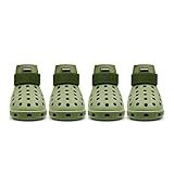 Dog Shoes for Hot Pavement - Dog Shoe for Medium Dogs, Dog Boots Paw Protectors, Easy ON & Off, Non-Slip, Waterproof, Easy-Clean Dog Booties for Beach and Snow (Olives, Medium)