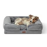 Bedsure Orthopedic Dog Bed Medium Size Dogs - Washable Medium Dog Bed Waterproof, Comfort Pet Couch with Washable Removable Cover, Supportive Foam Pets Sofa with Nonskid Bottom, Grey