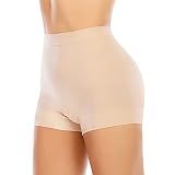 Werena Seamless Shaping Boyshorts Panties for Women Slip Shorts Under Dress Shapewear Shorts Tummy Control Underwear(A2# Beige, Medium)
