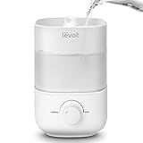 LEVOIT Top Fill Humidifiers for Bedroom, 2.5L Tank for Large Room, Easy to Fill & Clean, 28dB Quiet Cool Mist Air Humidifier for Home Baby Nursery & Plants, Auto Shut-off for Safety, 25H