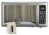 Emerson MW7601SL Compact Countertop Microwave Oven with Sleek Mirrored Finish Door 10 Power Levels, 6 Auto Menus, Glass Turntable and Child Safe Lock, 0.7 Cu. Ft, Silver