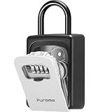 Puroma Key Lock Box Large with Code Lockbox Outdoor Wall Mount Safe 1 Gray