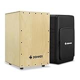 Donner Cajon Box Drum Full Size, Percussion Instrument Gifts for Adults Teens, Hand Crafted Birchwood Beat Box, Jam Cajon Drum Box, Portable with Adjustable Straps Travel Backpack