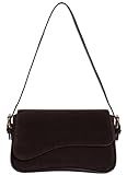 Women's Shoulder Bag Suede Handbag Underarm Purse Tote Bag Brown Suede Purse Y2K Crossbody Bag with 2 Removable Straps