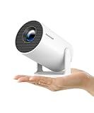 Mini Projector with Wifi 6 and Bluetooth5.4, Portable Projector 4K Support, Android 14 Smart Proyector with 200ASIN & Auto Keystone, Alwtniet HY300Pro Small Proyector for Bedroom, Movie, Outdoor