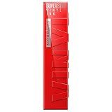 Maybelline Super Stay Vinyl Ink Longwear No-Budge Liquid Lipcolor Makeup, Highly Pigmented Color and Instant Shine, Red-Hot, Fire Engine Red Lipstick, 0.14 fl oz, 1 Count