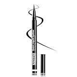 QueenDiary Waterproof Liquid Eye Liner, Stay One Day Makeup with Fine Brush Tip Lasting Satin Finish, Smudge-Proof & Transfer-Resistant (01# Jet Black)