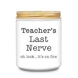 Homsolver Teacher Appreciation Gifts for Women, Christmas Birthday Valentines Retirement Thanksgiving Teachers' Day Graduation Season, Teacher’s Last Nerve Scented Candles