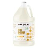 Everyone 3-in-1 Soap, Body Wash, Bubble Bath, Shampoo, 1 Gallon, Coconut and Lemon, made with Essential Oils for Men and Women