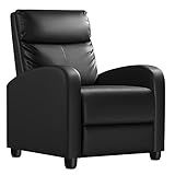 Homall Modern Recliner Chair Padded Seat Pu Leather for Living Room Single Sofa Recliner Seat Club Chair Home Theater Seating (Black)
