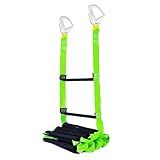 Fire Escape Ladder with 2 Heavy Hooks, 16.7 Feet Emergency Fire Ladder for 2-3 Story Homes, Reusable Safety Rope Ladders for Kids and Adults, Green