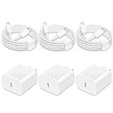 CXX Fast Charger for iPhone [3-Pack, MFi Certified], 20W USB-C PD Block with 6Ft Charging Cable Compatible with iPhone 14/13/12/11/Pro Max & iPad