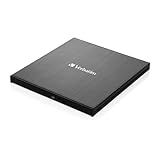 Verbatim Ultra HD 4K CD DVD Blu-ray Writer USB 3.2 GEN 1 USB-C Connectivity Slim Brushed Metal Enclosure Compatible with Mac and PC with Free 25GB Verbatim Blu-ray disc
