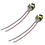 DUSCOKE H8/ H9/ H11 Fog Light Harness Connector, Waterproof Pigtail Adapter Plug Car Fog Light Wiring Harness Kit Replacement for Headlight High Low Beam Bulb (2PCS)