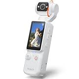 W & O Portable 2.5K Video Recorder with 180° Rotating Lens, Vlogging Camera,Pocket Body Camera with Audio & Video Recording, 7Hour Power, Handheld POV Cameras with 32GB Card（White